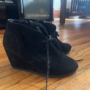 Women's Black Wedge Ankle Boots
